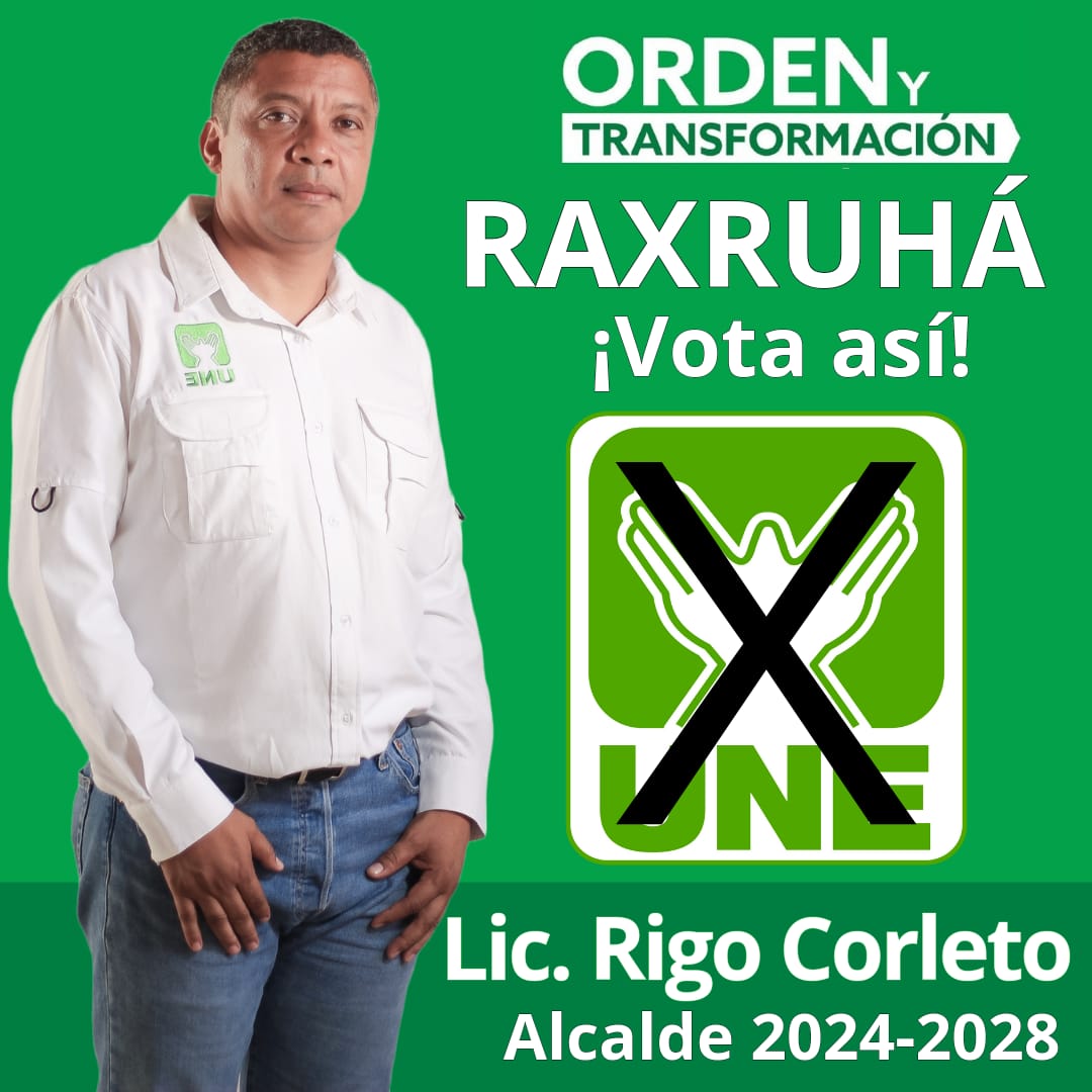 Une_Rax's tweet photo. En Raxruhá sí podemos hacer historia, hoy presentamos a nuestro candidato Oficial por el Partido de la Unidad Nacional de la Esperanza; Lic. Rigo Corleto. Un hombre profesional, con capacidad y sobre todo experiencia, está listo para traer #OrdenYTransformación https://t.co/1h7r4rRi1K