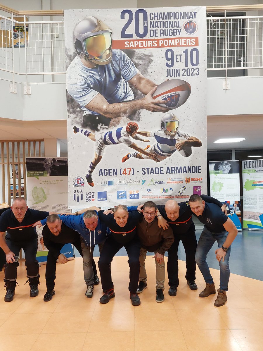 #MondayMotivation  si toi aussi tu veux entrer dans la mêlée, n'hésite pas à rejoindre les bénévoles pour le championnat de France de rugby sapeurs-pompiers qui se déroulera du 8 au 10 juin prochain à Agen.
➡️ sectionrugbysp47@gmail.com