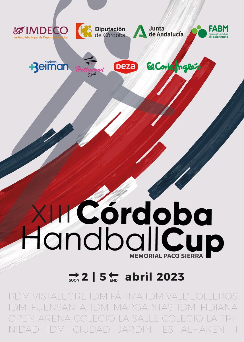 En una semana tendremos ya nuestro torneo en acción. Analizamos los datos de la XIII Córdoba Handball Cup, que batirá records

✅ 96 equipos
✅ 23 clubs
✅ 8 categorías
✅ 12 sedes
✅ 1400 jugadores aprox.
✅ 250 partidos aprox.

¡La vamos a liar! #CHC2023