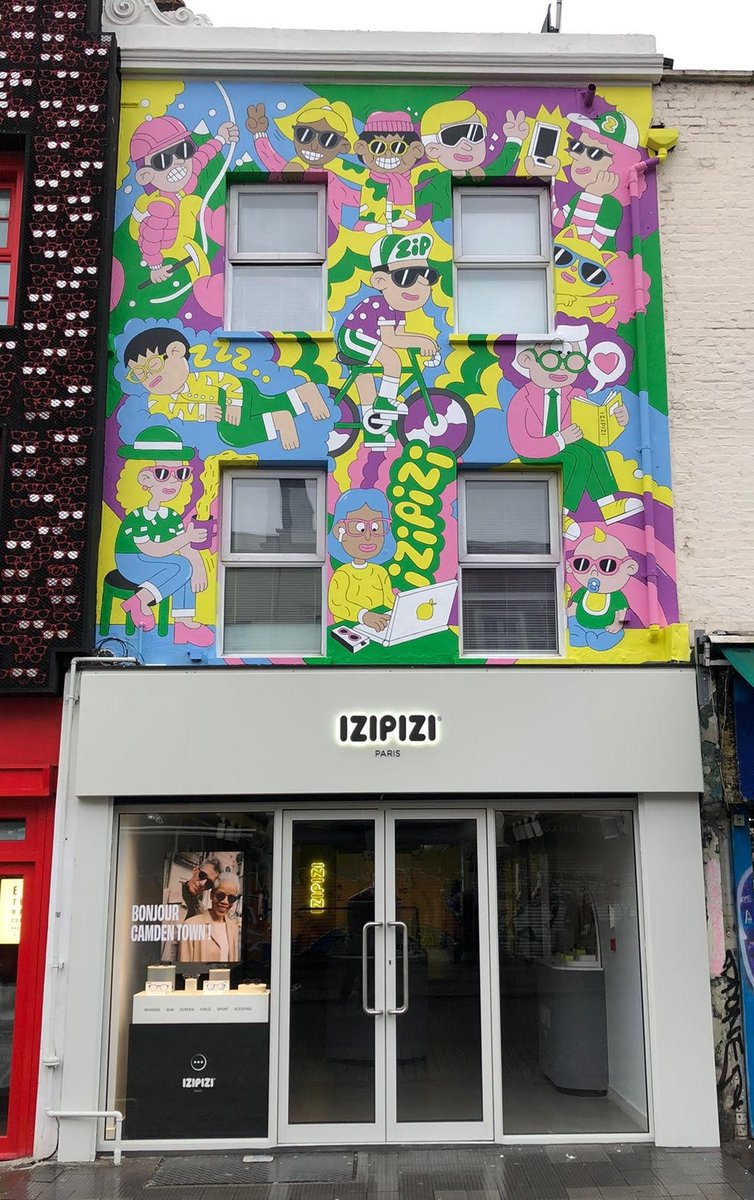 GraffitiSigns_'s tweet photo. A colourful start to your Monday morning! 

What do you think of the new Izipizi store in Camden?

We had the pleasure of completing the signage, and we absolutely love the addition of the wall mural they had done!

@izipizi @dirtypote https://t.co/WHUkkTKQsB