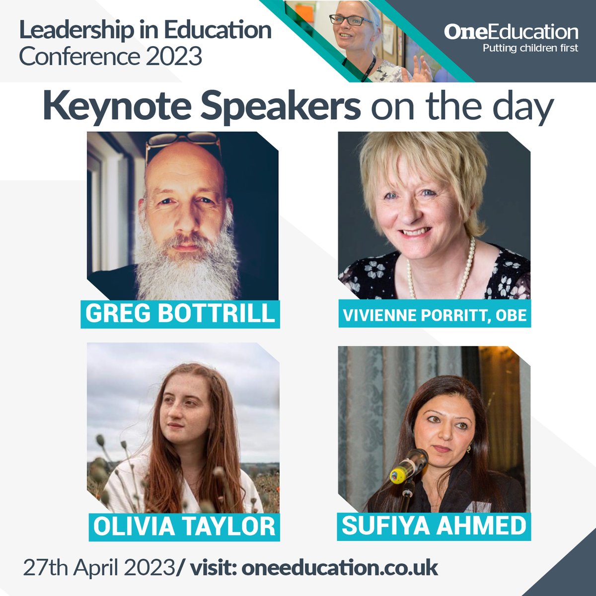 There’s still time to register a free place at the Leadership in Education Conference.

Featuring <a href="/ViviennePorritt/">Vivienne Porritt OBE FCCT FRSA</a> <a href="/sufiyaahmed/">sufiya ahmed</a> <a href="/OliviaLTaylor99/">Olivia Taylor</a> <a href="/GregBottrill/">Greg Bottrill</a> and workshops from each service area here at One Education.

Register your place: bit.ly/3jtKTBH

#LeadConf23