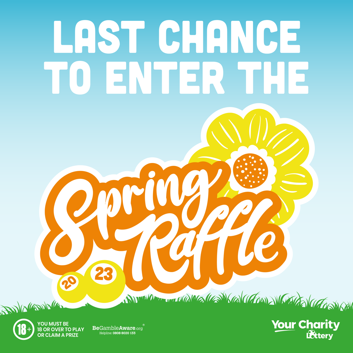 The Your Charity Lottery Spring Raffle is drawn this week! ⏳

👉 Tickets are just £1 per number and go directly towards supporting local charities and the work they do: bit.ly/YCLSpringRaff

Players must be 18 or over. 🔞