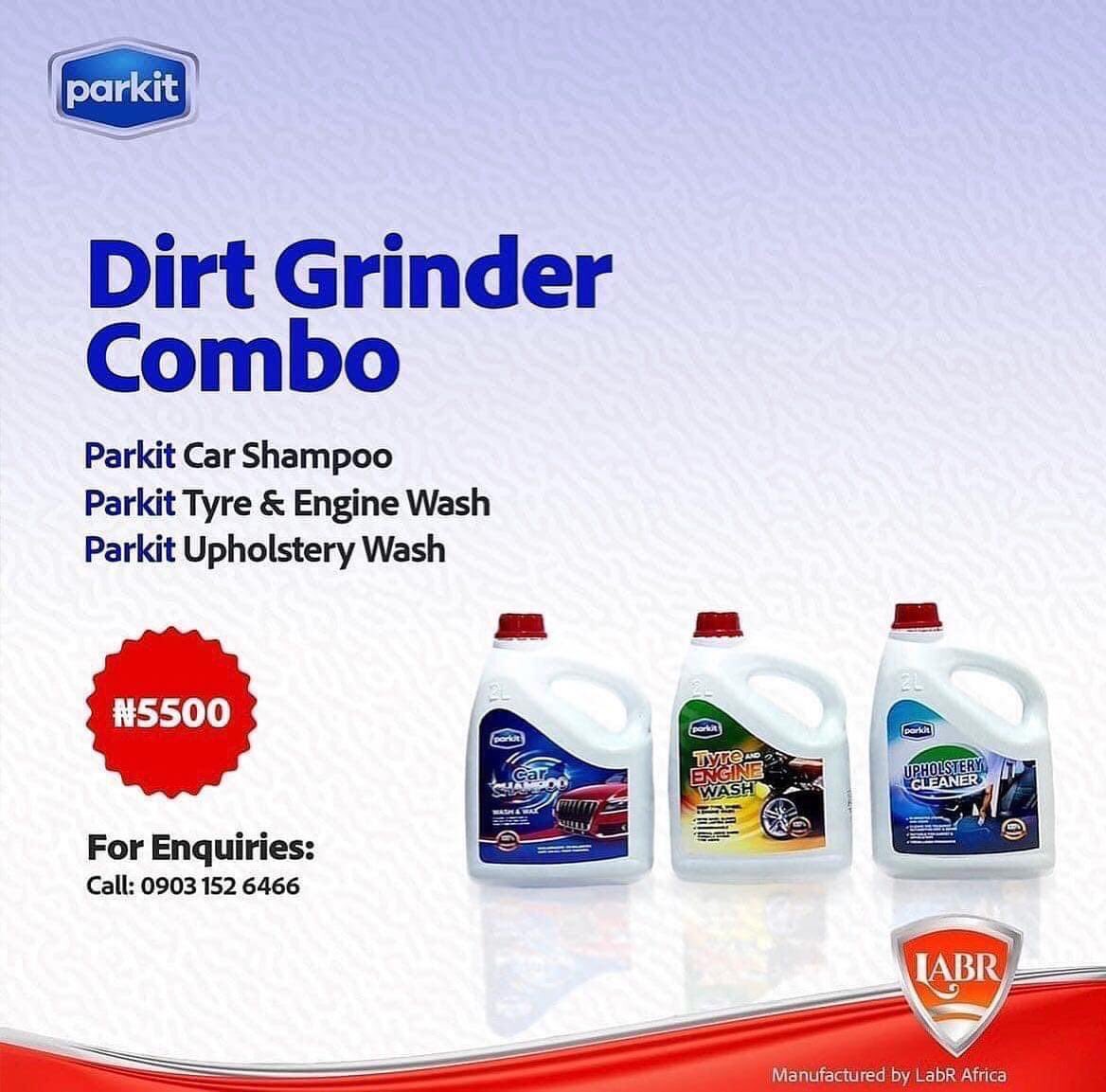 Parkitng's tweet photo. Our Dirt Grinder is perfect for all those tough stains, grit and engine grease that can be hard to remove.

Price: 5500 Naira only. 

To order⤵️
Visit https://t.co/Bx3vlCRCet
Call/WhatsApp: 09031526466

Manufactured by @labr_africa 

.

#parkit #parkitproducts #carwash https://t.co/RM2nnyOfOF