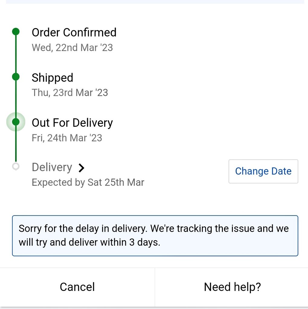 AmittGpta's tweet photo. Update day 2: nothing tangible has been done so far all i am getting is that they are working on it. It was supposed to be a birthday gift.
Still no delivery person has been assigned. Talking to CS team is a nightmare, all cuz of the delivery person
Terrible Terrible Experience https://t.co/1cV5Sqor5I