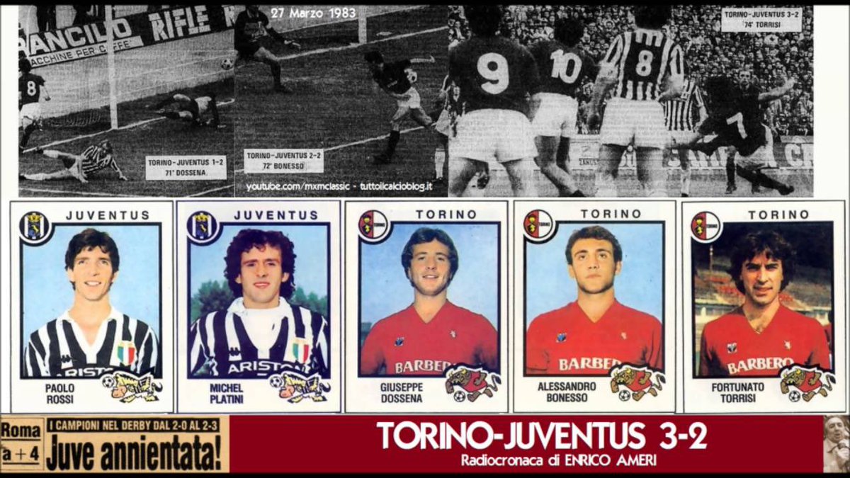 mauroberruto's tweet photo. 40 anni fa, il derby più incredibile della storia del Toro. 
Sempre siano lodati dossenabonessotorrisi e quei 124 secondi. 
#FVCG #SFT #TorinoJuventus #27marzo1983 https://t.co/d6HSDdSqf6