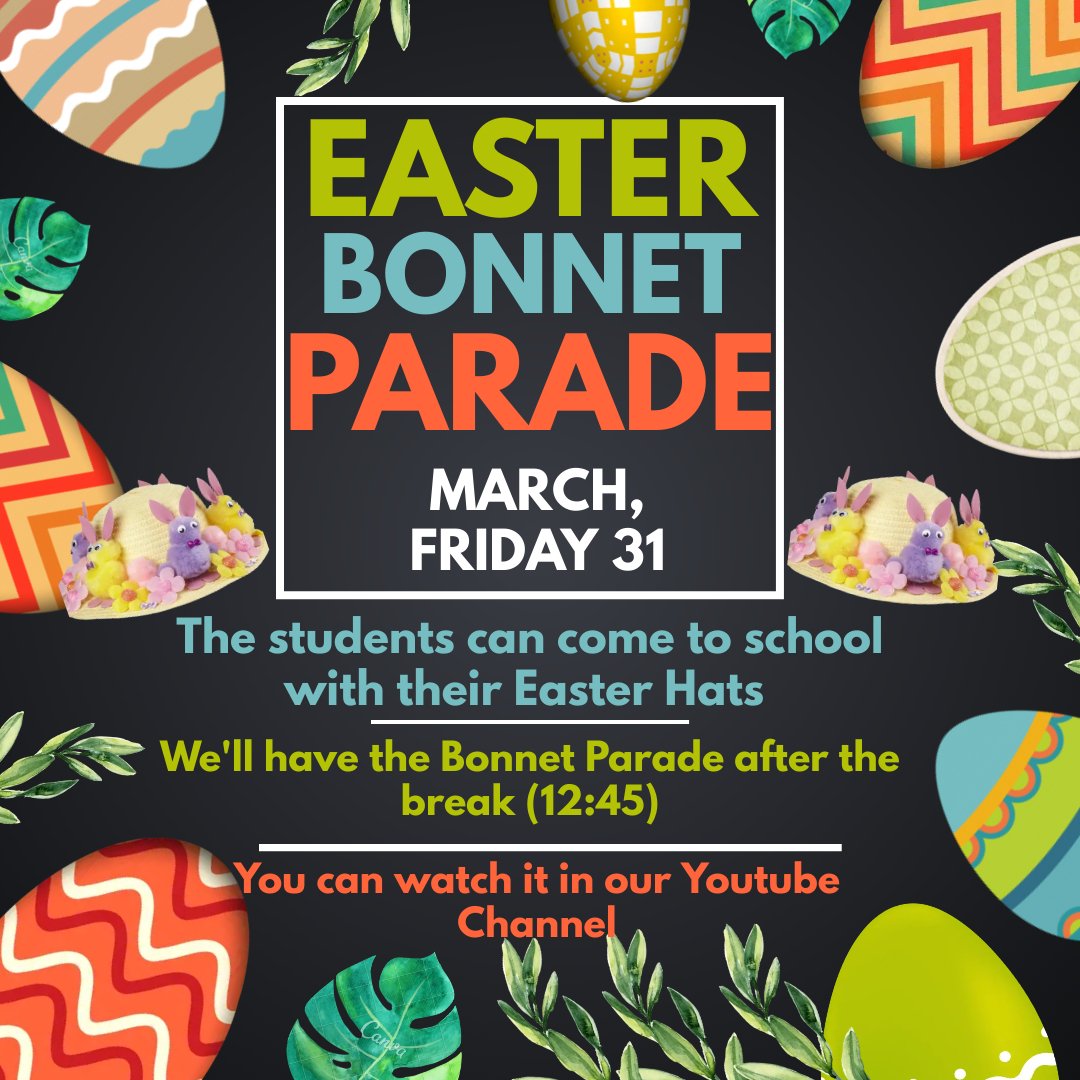 Vcebolladam's tweet photo. Todo preparado para nuestra semana Easter. Actividades temáticas en el aula, nuevos recursos en BRIT-FLIX en una página #Aeducar con links, actividades #H5P, vídeos....y nuestro tradicional desfile de sombreros en @gasconymarin retransmitido en directo para nuestras familias! https://t.co/uDkVkxgN5Y