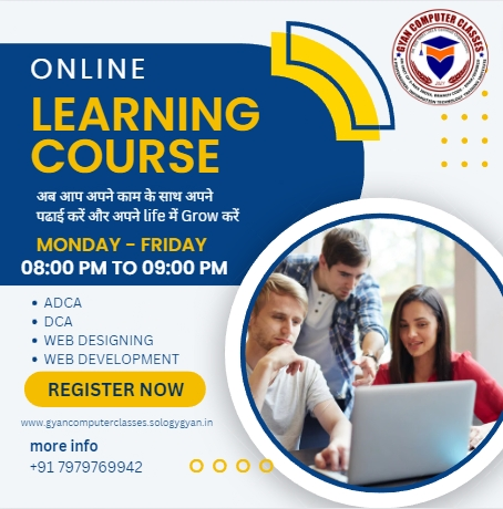 GyanComputerCla's tweet photo. #ADCA #DCA #WEB #Designing #OnlineADCA #onlineLearningCouse #gcc #gyancomputerclasses #computergyan #computerclass #computerinstitute #computerinstitutenearme https://t.co/IyFcKNDIAz