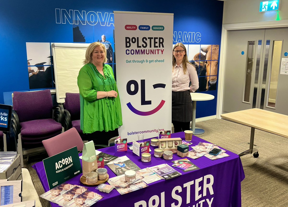 Delighted to attend @BICSecretariat @Economy_NI @socentni event to showcase Bolster Community social enterprise - Acorn Scents! Providing upskilling and employment opportunities for those with disabilities. #profitwithpurpose #socialimpact