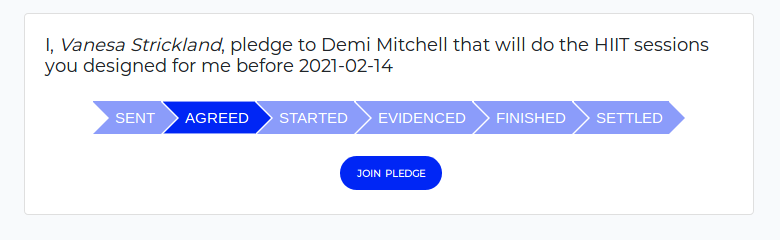 pledgeio's tweet photo. Pledgeio users can make pledges to each other, or to the public #accountability https://t.co/cmEg72MxuG