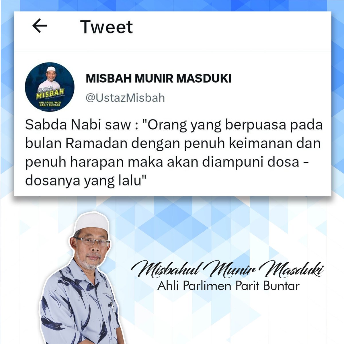 Allah buka peluang untuk kita hapuskan dosa-dosa kecil kita yang lalu. Come on grab this chance !!!

#misbahulmunir #paritbuntar

-admin am-