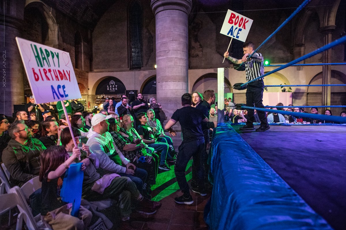 LetsBeAce's tweet photo. As can be seen in this photograph, even @RefSGB93 wanted to see Ace Matthews booked at @TrueGritWrestle.

The #AceArmy has its agents of justice everywhere.

📸 @tonyknox https://t.co/IyN126Odp9