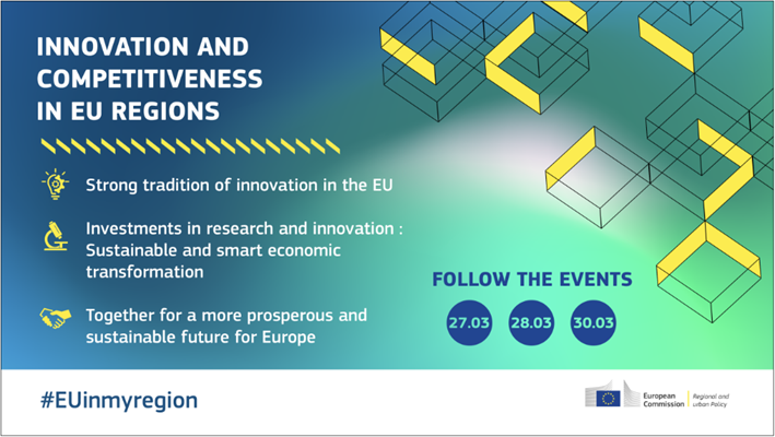 EUinmyRegion's tweet photo. How is your region innovative and competitive?
Follow the events this week to know more, starting with the launch of the 🇪🇺 #RegionalCompetitivenessIndex by @ElisaFerreiraEC today at 14:00
#BusinessSupport #EUinmyRegion #EURegions https://t.co/AO8EhYpCPU