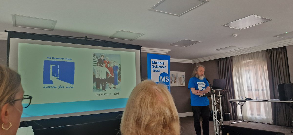 EllieGarlick's tweet image. The fabulous Simon telling us all about how the @MSTrust came to provide such a rich scource of information for PwMS. #mstconference2023