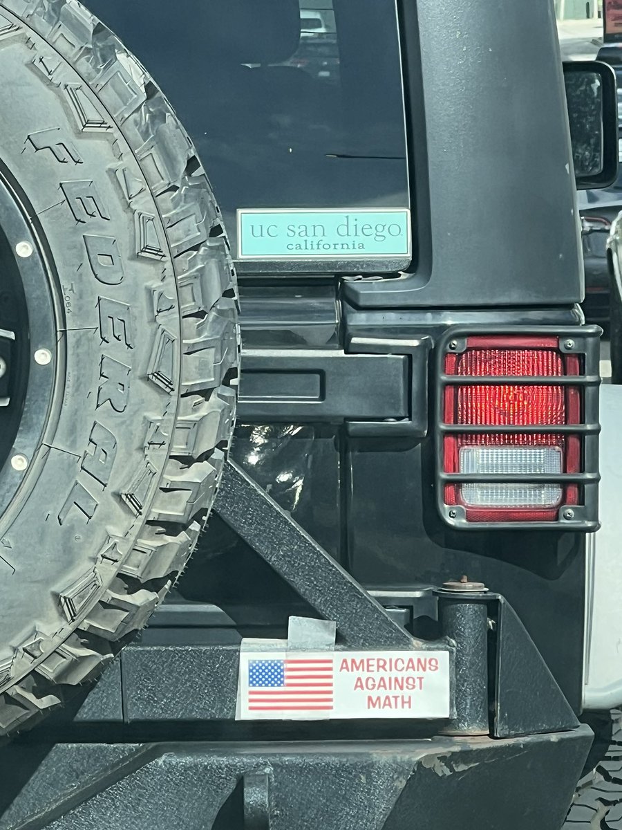 dajmeyer's tweet photo. With the @UCSanDiego sticker, perhaps I should take this personally—or maybe it’s an anti-@AndrewYang statement?
#MATH #MakeAmericansThinkHarder https://t.co/8JEcwCr0ds