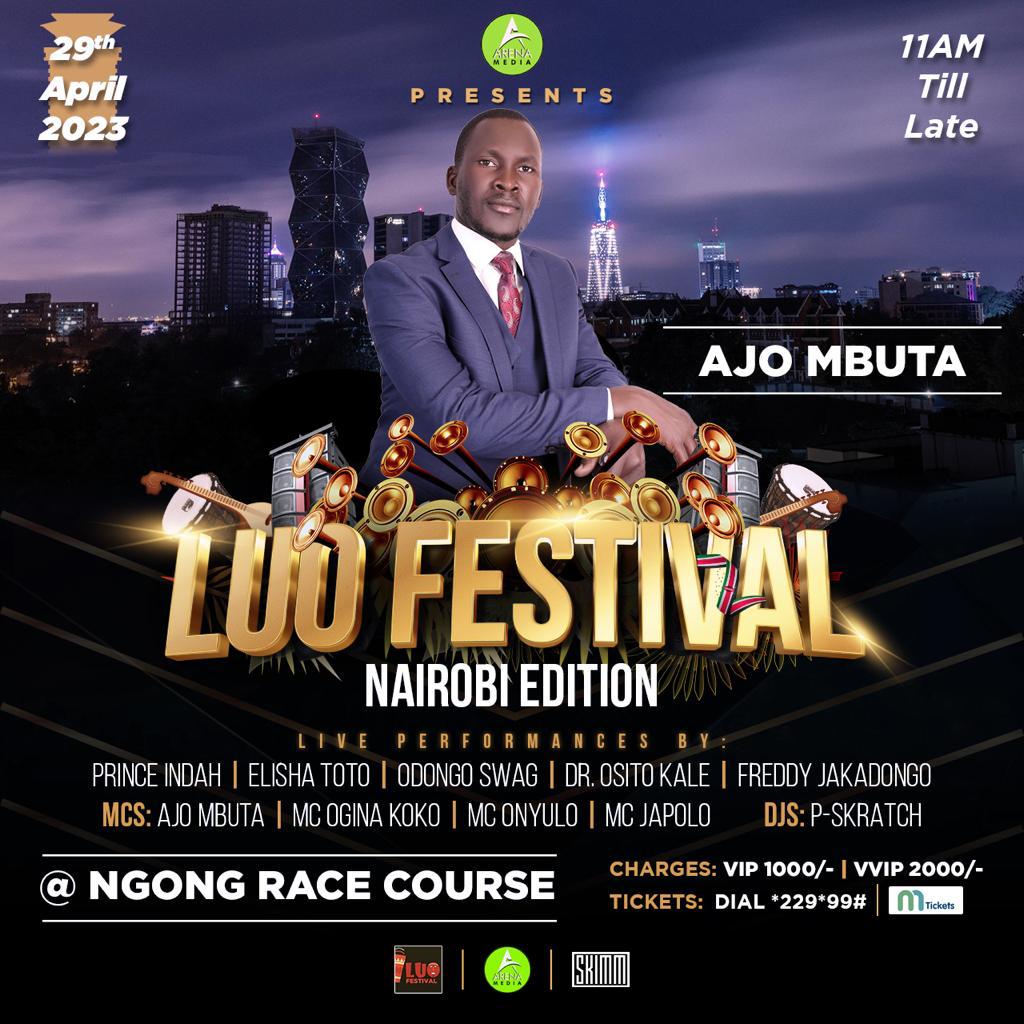 Behind the mic, cracking your ribs &amp; keeping you entertained will be the one &amp; only <a href="/ajombuta/">Ajo mbuta</a> 🔥

Get your #LuoFestival tickets by dialing *229*99# 
VIP 1,000/- VVIP 2,000/-