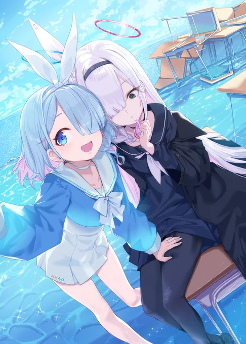 [絵] …あっアロナxプラナ #ブルアカ 