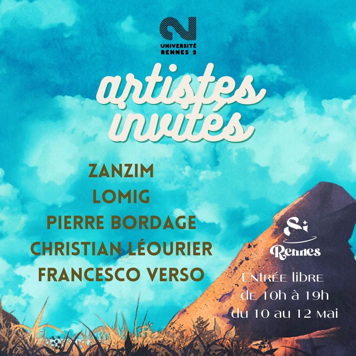 Sirennes_Fest's tweet photo. Sirennes, c'est du 10 au 12 mai prochain, en entrée libre à l'université Rennes 2 !
Ces jours-ci, nous vous récapitulons nos https://t.co/PxlQa7gwIK, donc suivez-nous de près ! https://t.co/b7JdLHoycI