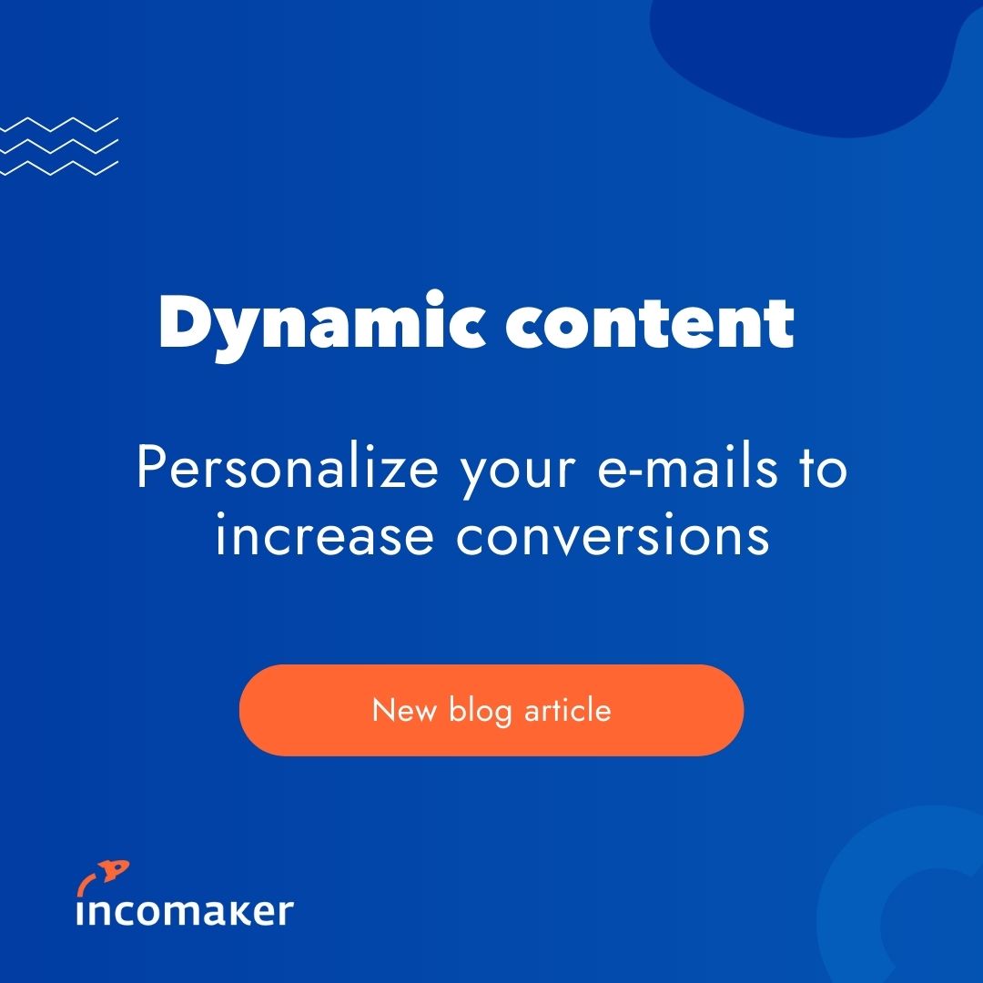 Tired of sending out the same newsletters that fail to engage your audience? Then dynamic content can be a great solution for you. Find out what dynamic content is and how to set it up in Incomaker in our new blog article.
 
rb.gy/fhhysh