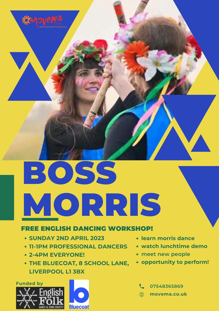 Liverpool world dance company @Movema to hold Morris Dance workshops with Brit Award stars @BossMorris_ - mailchi.mp/onefellswoop/m…