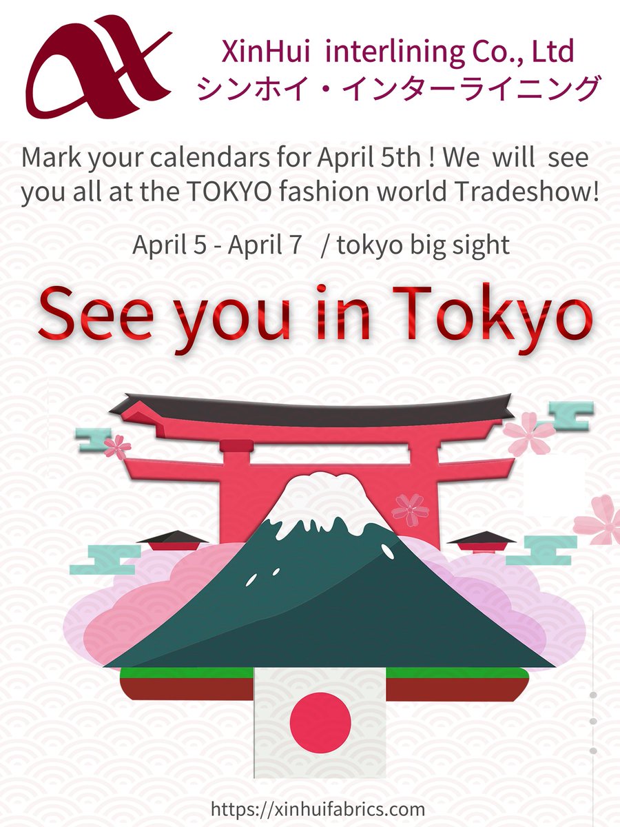 holiday_tian's tweet image. We will see you all at the TOKYO fashion world Tradeshow
Booth No.:F1-30
#芯地 #interlining #tokyofashionworld