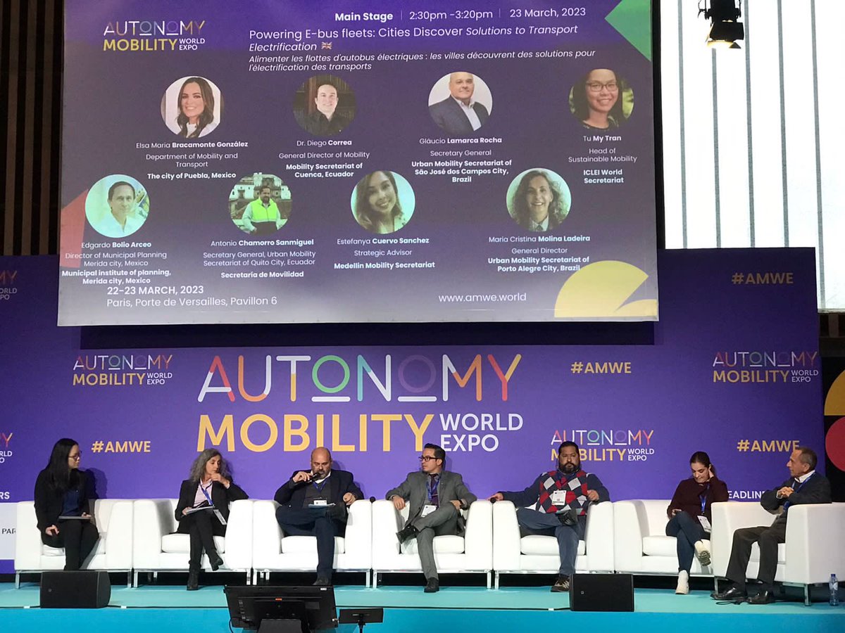 dcorreab's tweet image. I am excited to be at @AUTONOMY Mobility World Expo in Paris with a delegation of @TUMInitiative E-bus Mission, sharing our policy and technical solutions on the electrification of e-buses in South America. 
@ecomobility_ @ICLEI @ICLEI_SAMS 
#AMWE #AMWE2023