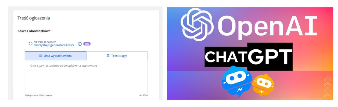 #AI, to w ostatnim czasie gorący temat - również nie pozostajemy mu obojętni. Dlatego ogłaszamy, że #ChatGPT jest dostępny w #eCommerce #Pracujpl❗

Funkcjonalność uruchomiliśmy w ogłoszeniach z segmentu #bluecollars i #pinkcollars.

<a href="/pracuj/">Pracuj.pl</a> #HR