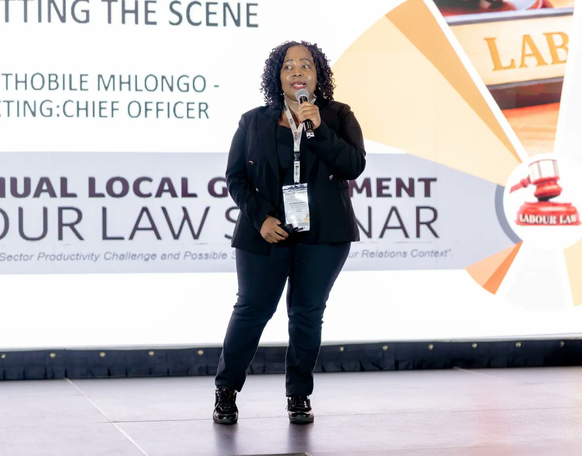 SALGA_Gov's tweet photo. Day 1:
5th Annual Local Government Labour Law Seminar 27-28 March 2023 scene setting:
Thobile Mhlongo: Acting: Chief Officer - SALGA
"Seminars are a value-add to the mandate of SALGA in fulfilling the development agenda"
#InspiringServiceDelivery
#LGLabourLaw
#LGLL https://t.co/5mJ97E8PJV
