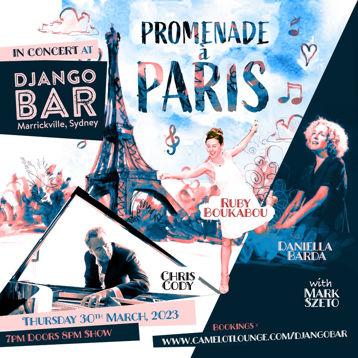 Rubytv's tweet image. Our show is on at Django  Bar in Sydney on Thurs. Bienvenus! Promenade à Paris: A Fabulous Frenchy Cabaret/ Concert  #whatsonsydney #France #paris #promenadeaparis #musicinsydney #tapdance #concert #sydneylife stickytickets.com.au/0d0qs