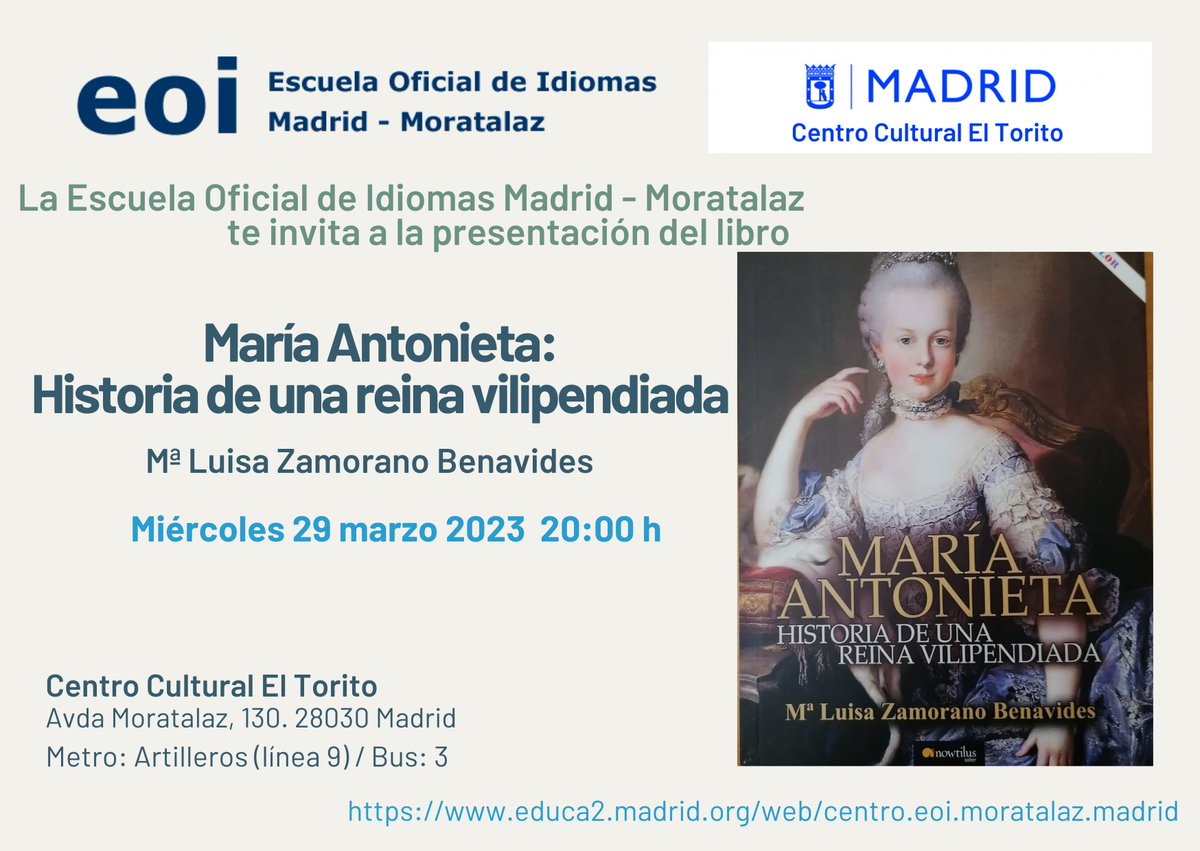 Colaboramos con <a href="/JMDmoratalaz/">JMD Moratalaz</a> para la presentación del libro de nuestra alumna y compañera. ¡Os esperamos en El Torito!