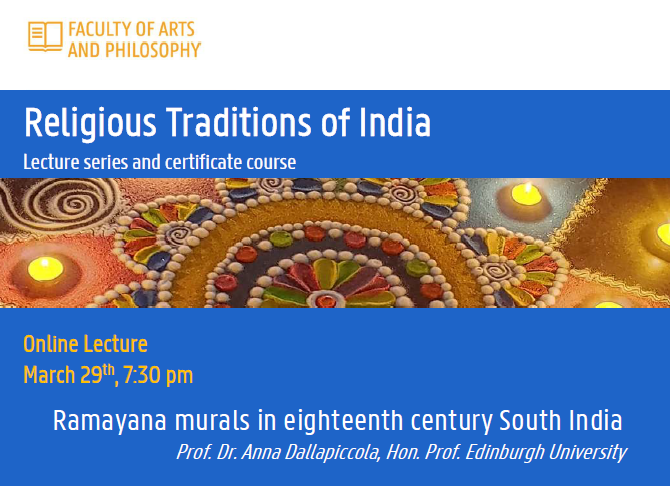 GentIndia's tweet photo. Wed. 29/3 at 7:30 (CET), lecture by Prof. Anna Dallapiccola on #Ramayana murals. For quick registration: https://t.co/TysJFbMQ4J https://t.co/JY2bskn5tm