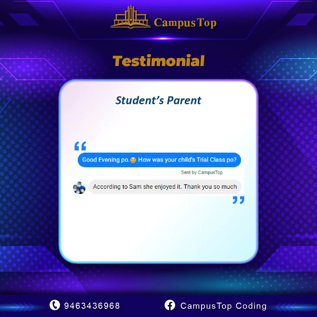 CampustopCoding's tweet image. Experience the fun in CampusTop Coding.
Enrol your kids or start with our free trial here buff.ly/40EBdo4.
Let your kids learn the necessary coding skills they need at their age in a way they can enjoy.
#campustopcoding #codingforkids #kidscoding #programmingforkids