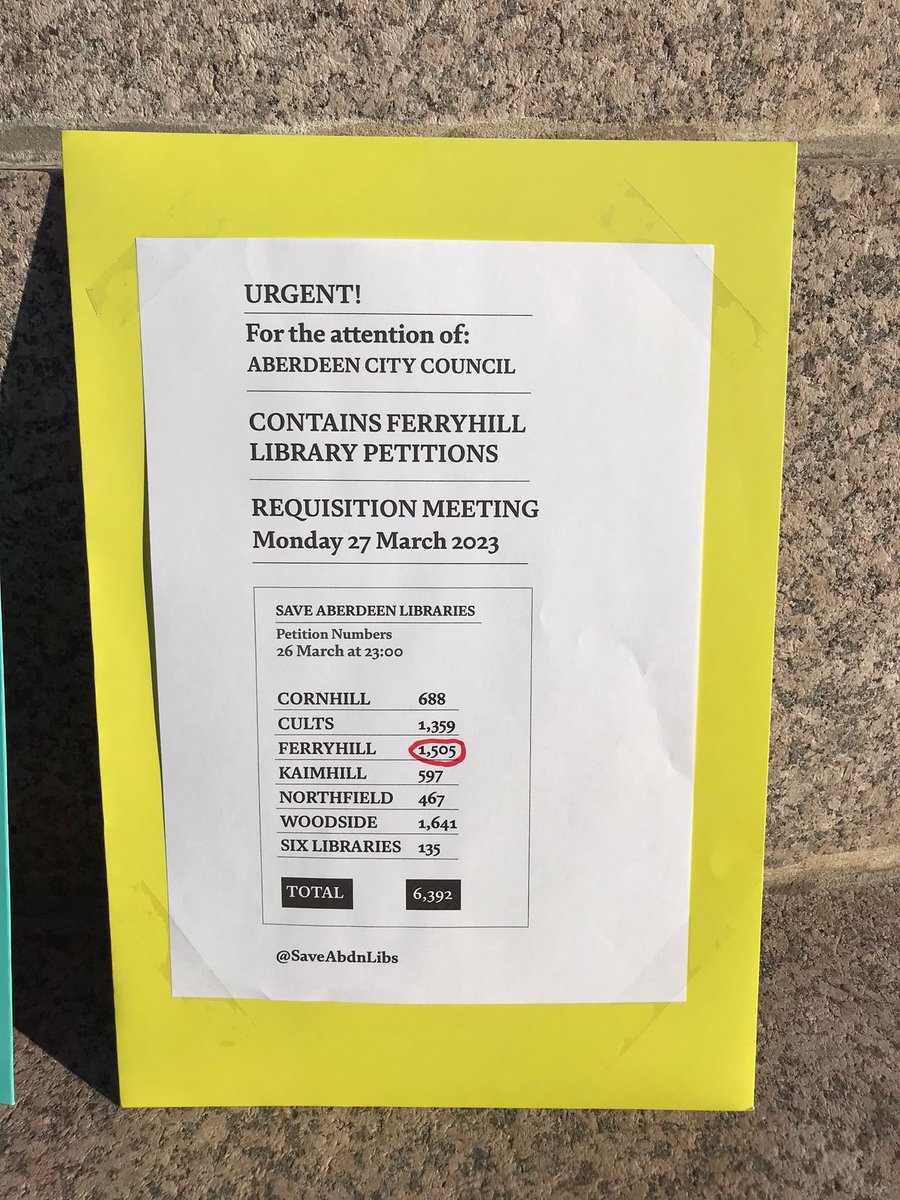 SaveAbdnLibs's tweet photo. We have our petitions ready to hand over to @CllrAlexNicoll and @IanYuill in a few minutes. #SaveAberdeenLibraries https://t.co/JIy95rBnz0