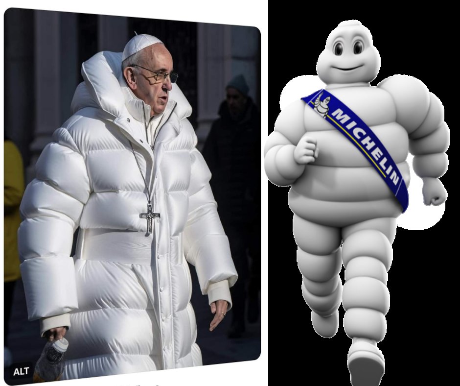 Es šo vienkārši šeit tā atstāšu - salīdzināšanai... 

#Pāvests #Pope #Thepope #Michelin #similarity #joke #funny