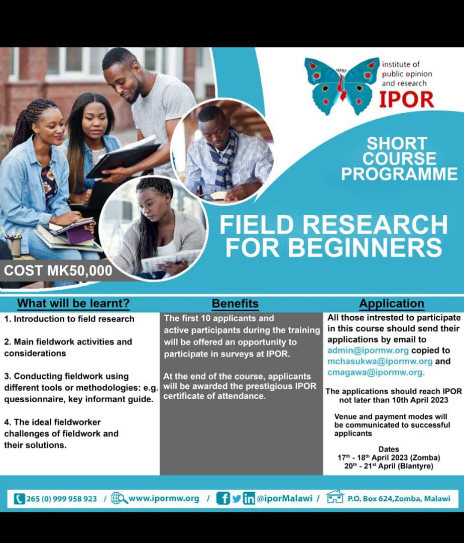 This is a golden opportunity for school leavers and fresh graduates! It's an opportunity to learn from the best in the trade <a href="/IPORMalawi/">IPOR Malawi</a> <a href="/bonidulani/">Tall Man from Zomba</a> <a href="/HappyKayuni/">Happy Kayuni</a> <a href="/MChasukwa/">Michael Chasukwa</a> <a href="/JKainja/">Jimmy Kainja 🇲🇼</a> <a href="/NationOnlineMw/">NationOnline</a> <a href="/Times360Malawi/">Times 360 Malawi</a> <a href="/NyasaTimess/">Nyasa Times</a> <a href="/stevesharra/">steve sharra</a>