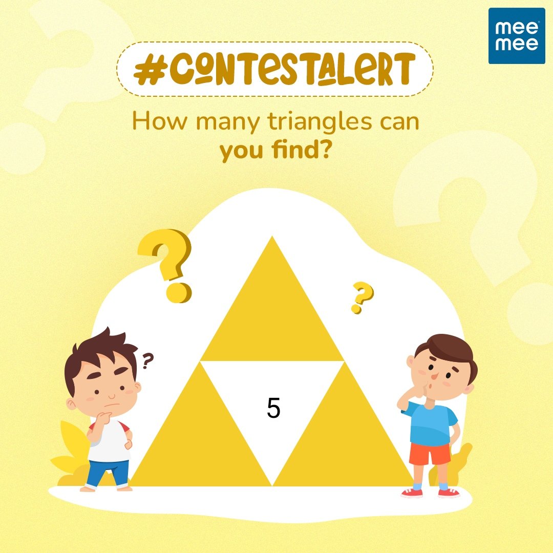 @MeeMeeIndia Ans - five (5) triangles ☑️

#MeeMeeIndia #joyofparenting #ContestAlert #count #triangles  #participate #guesstheanswer

Thank you so much @MeeMeeIndia for this golden opportunity ✨

Join guys
@aayyyyushi_ 
@blessedkamal 
@shekharkapoor25 
@shivams009 
@sureshsegolu 
@GeeknGlam