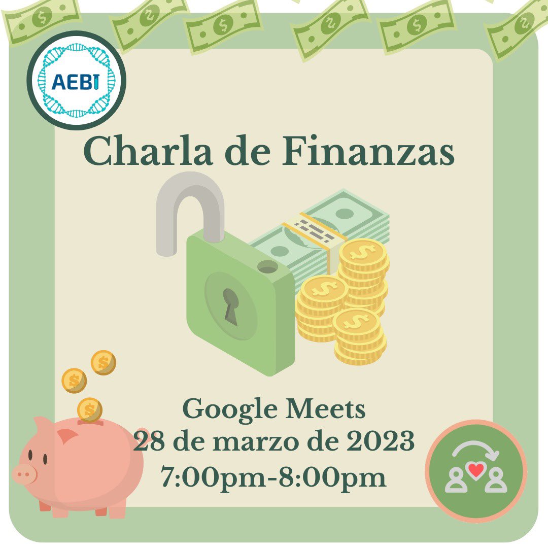 aebiRUM's tweet photo. Te invitamos a participar de una charla sobre finanzas el 28 de marzo. Esta será a las 7:00pm  y la misma será a través de google meet. Te esperamos💵 https://t.co/6XSIqqJbql