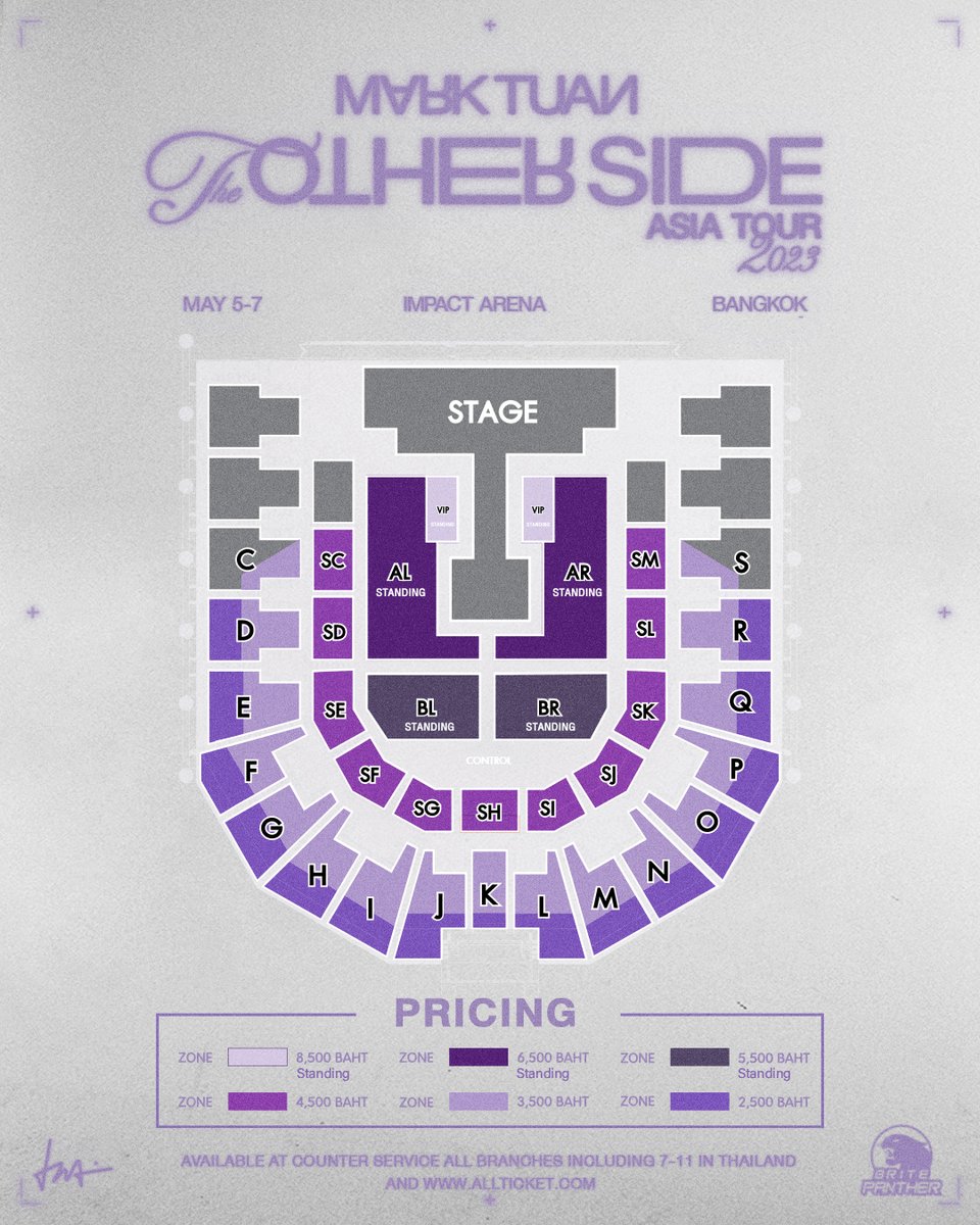 brite_panther's tweet photo. จากกระแสเรื่องสีผังที่นั่งและข้อความในภาพไม่ชัดเจน ทีมงานทุกท่านรับฟังและได้ทำการปรับเปลี่ยนให้ดูง่ายเพื่อความชัดเจนตามที่หลายๆคนได้แนะนำเข้ามานะคะ ทีมงานขอขอบคุณทุกคำแนะนำค่ะ

รอบกรุงเทพ 🎫 ราคา 8,500 (VIP)/6,500/ 5,500/4,500/3,500/2,500
⏰ 2 เม.ษ. 66 (10.00น. เป็นต้นไป)

รอบขอนแก่น 🎫 ราคา 8,500 (VIP)/4,500/3,500
⏰ 2 เม.ษ. 66 (17.00น. เป็นต้นไป)

🎟️ จำหน่ายทาง 7-11, https://t.co/u2rA5Q8jQ1 

รายละเอียดเพิ่มเติม : (https://t.co/yqX1RhwgGc)

#MarkTuan #Mark
#theothersideAsiaTour
#BritePanther #Thailand
#Bangkok #KhonKaen #KICE
