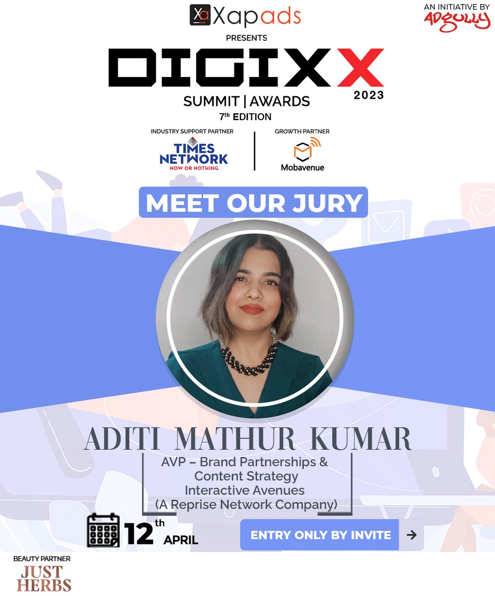 Aditi Mathur Kumar, AVP - Brand Partnerships & Content Strategy takes on #juryduties at #Adgully Digixx Awards! #Digixx #Marketingawards #digitalawards