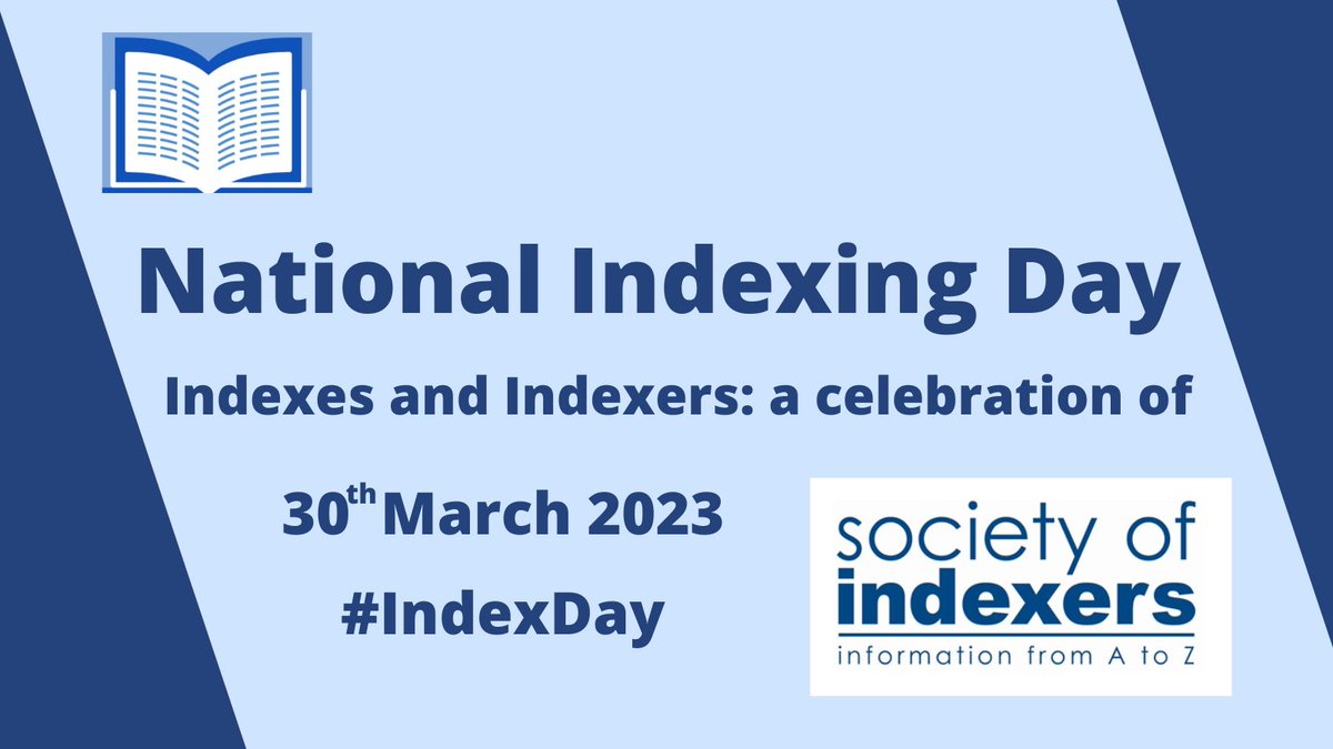 Three days left to book a place at our #indexday online conference for publishing professionals. Don't miss out on this opportunity to learn about working with an indexer and the value of an index to a book. Tickets £10 from indexers.org.uk/events/nationa…