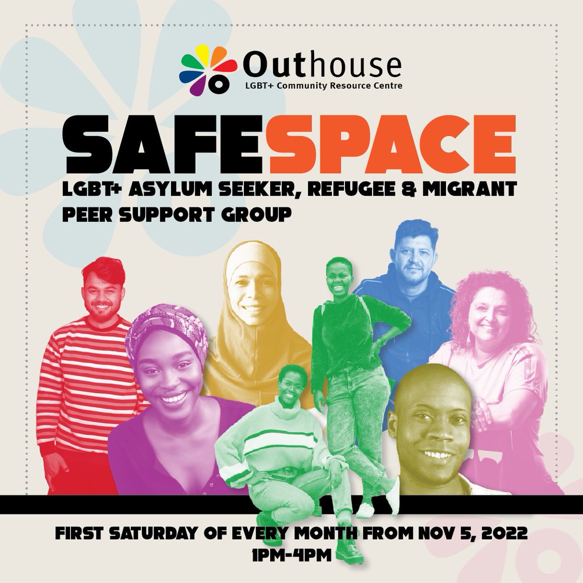 🌈Safe Space (LGBT+ Asylum Seeker, Refugee &amp; Migrant) Peer Support Group

Held on the first Saturday of every month from 1pm to 4pm.
🗓 This Saturday Apr 1

Safe Space facilitates a male &amp; female group and both groups also have non-binary participants. 

outhouse.ie