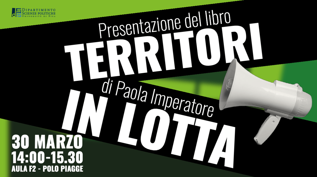 DspUnipi's tweet photo. Presentazione libro: "Territori in lotta" (Paola Imperatore) - 30 marzo 2023
https://t.co/2Q94L29w8m https://t.co/1iGQrwwlye