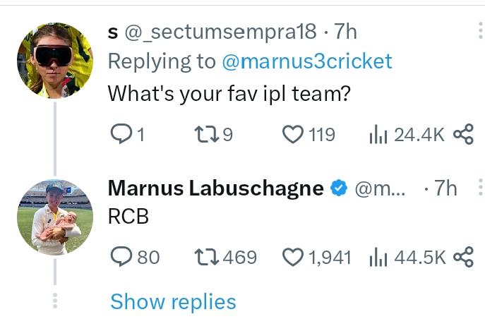 Marnus Labuschagne's favourite IPL team is RCB .........❤️
  #RCB #marnuslabuschagne #Favoriteteam