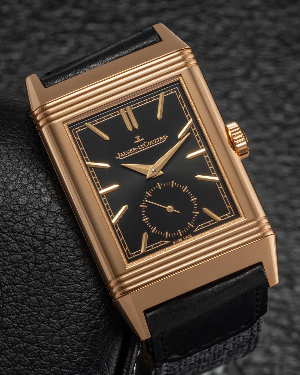 baldassarreted's tweet photo. Jaeger-LeCoultre has unveiled new Reverso Tribute Small Seconds models including three new pink gold variants with a redesigned slimmer case that measures in at only 7.56mm.

For me, the Reverso is one of the most intriguing and enduring designs in the pantheon of refined watches, and maybe even better in this slimmer pink gold case.