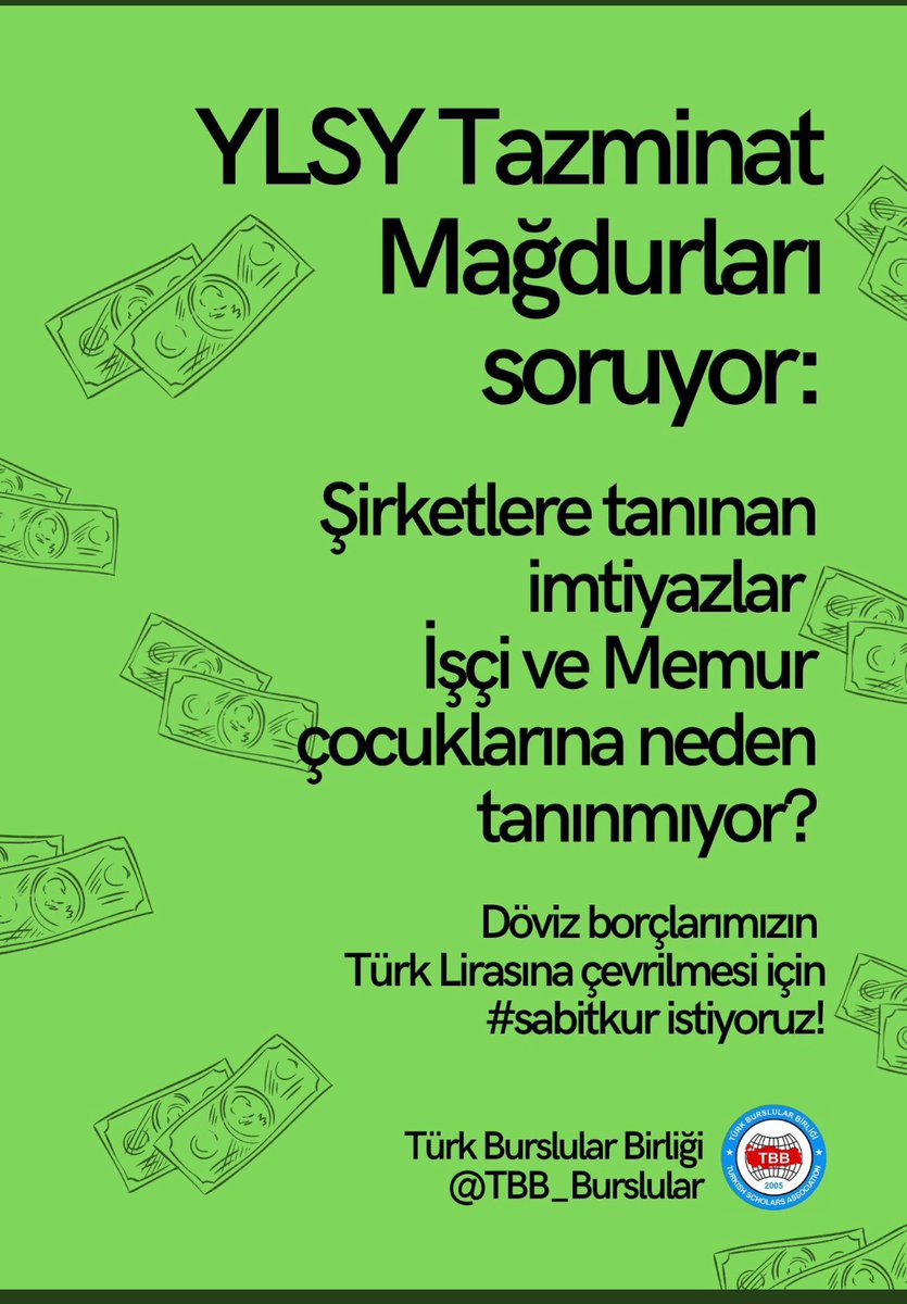 Devlet kasasında TL çıkıp döviz olarak geri istenen #YLSYtazminat ödendikçe artan bir borca dönüştü. Devletimize güvenip burs almanın gururu ile bu yola girdik,  MEB’in borç kölesi haline geldik! #sabitkur  <a href="/AtillaSertell/">🇹🇷 Atila Sertel</a> <a href="/dr_sozdemir/">Dr.Sibel Özdemir</a> <a href="/muzeyyensevkin/">Dr. Müzeyyen Şevkin</a>  <a href="/kilicdarogluk/">Kemal Kılıçdaroğlu</a>