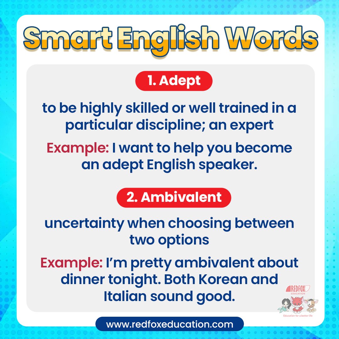 RedFox_EdTech's tweet image. Boost your English Skill with Red Fox Education. LearnSmart English Words.

Download Our mobile app :
GooglePlay:bit.ly/31lO56z​
AppStore:apple.co/39UxPwl

#LearnEnglish #SmartEnglish #britishenglish  #studyenglish #Edtech #RedFoxEducation #EducationForABetterLife