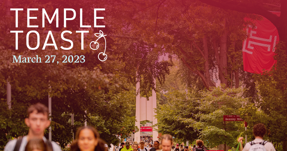 Today marks #TempleToast, our annual celebration of community and philanthropy, where generations of Owls come together to invest in opportunity.

#OwlsGiveTogether here: giving.temple.edu/templetoast2023