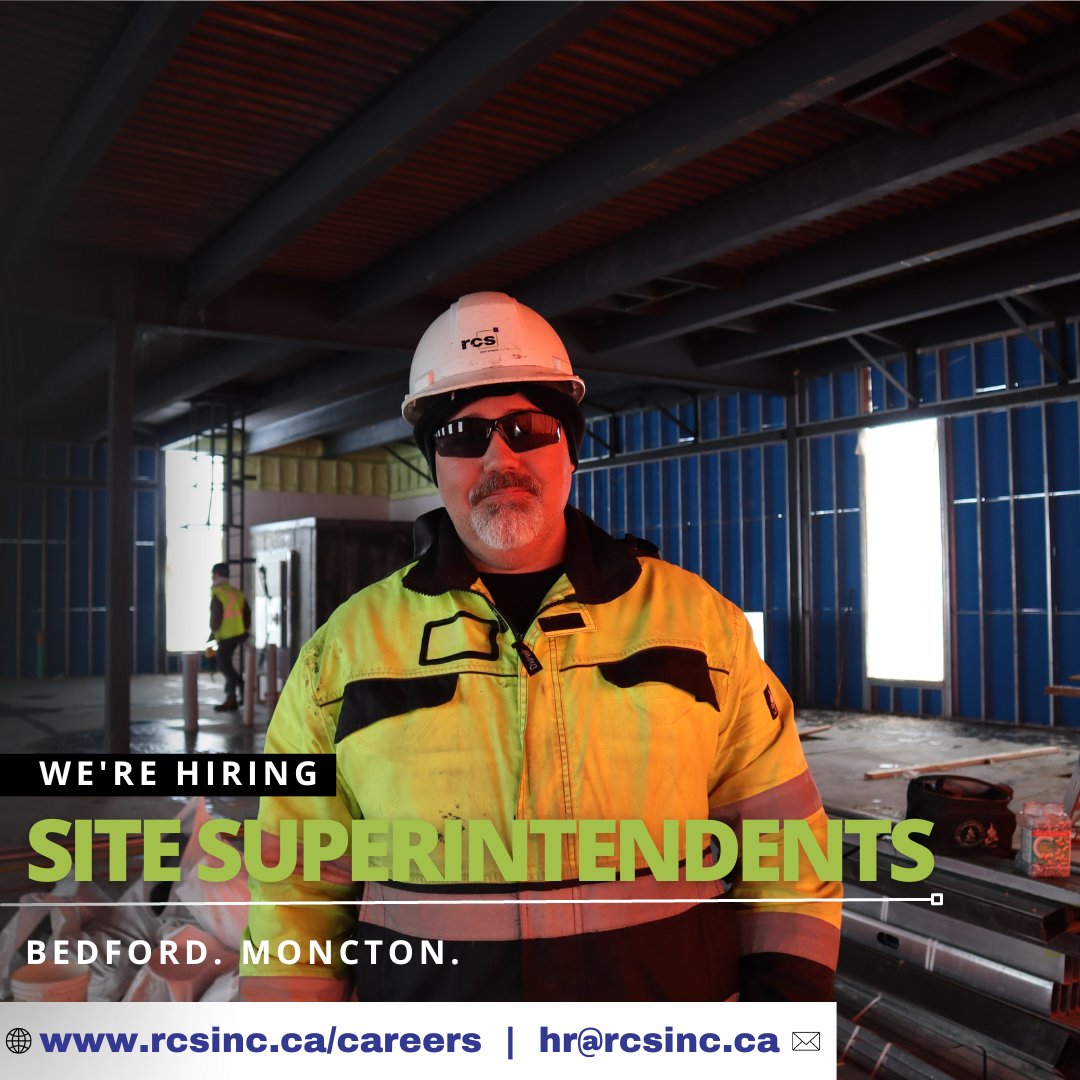 📣 We're Hiring!📣

 rcs construction is seeking Site Superintendents based in Bedford and Moncton! 

👉 Click the following link to learn more about these exciting opportunities! 

hubs.la/Q01JcTJd0 👷‍♀️👷‍♂️