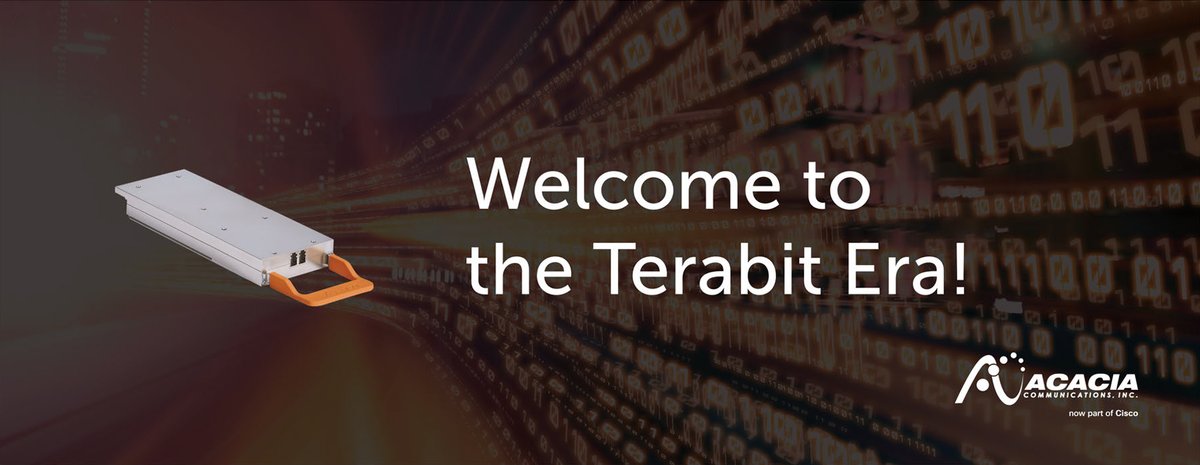AcaciaComms's tweet photo. What was one of the hottest topic at this year’s #OFC23? Press and analysts agree that we have entered the Terabit era! #CIM8 #TerabitCoherent https://t.co/hkEngAVHkZ