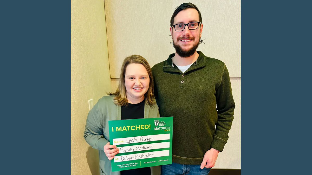 Welcome to family medicine Leah!

Leah Parker - @OUHCOM Dublin
Matched to: @DublinFamilyMed  in Dublin, OH

Read more about the 2023 Match: buff.ly/3JHJRLw 
#FMRevolution #familymedicine #Match2023