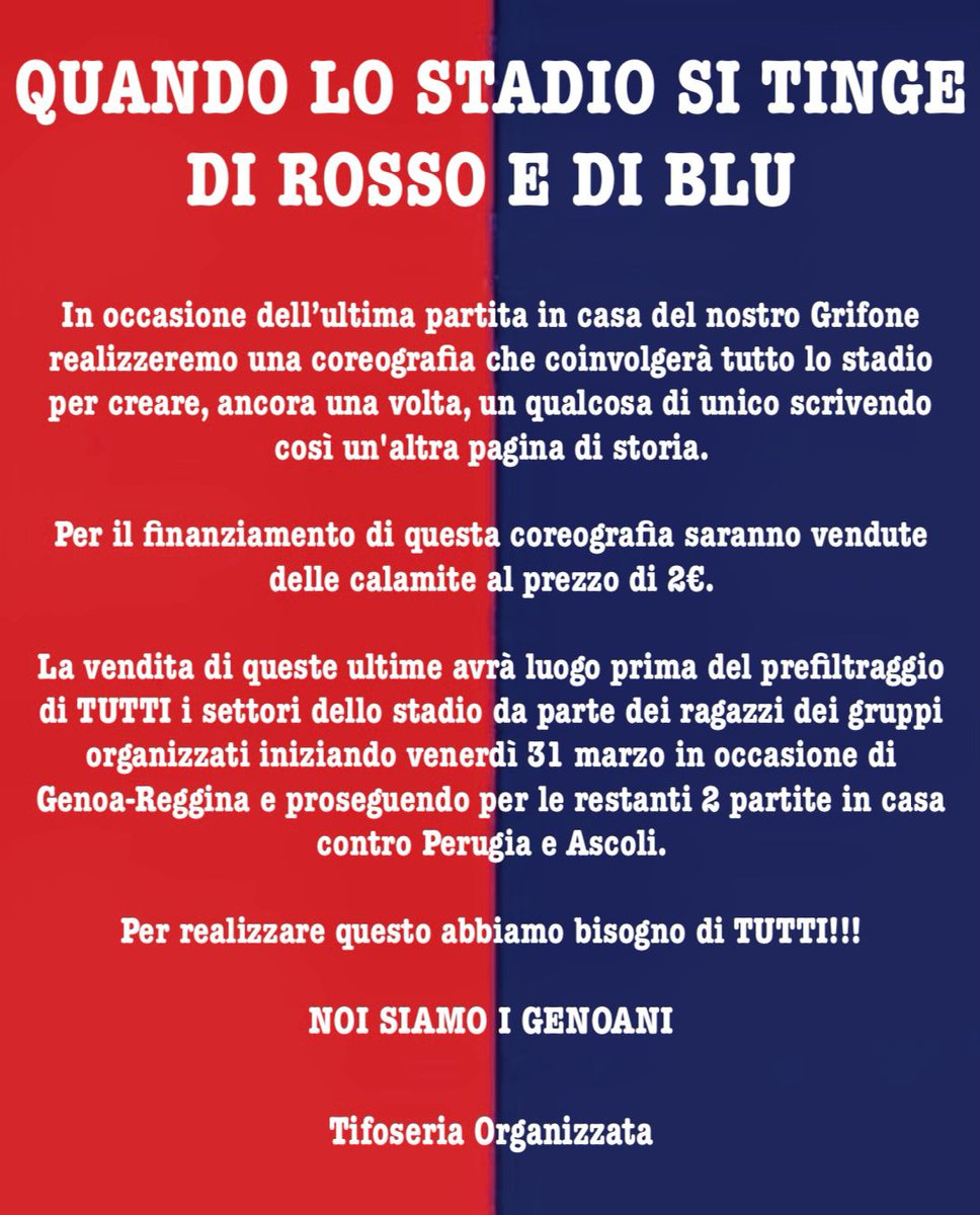 SsTino's tweet photo. FORZA GENOA https://t.co/mxq1xGzOVd